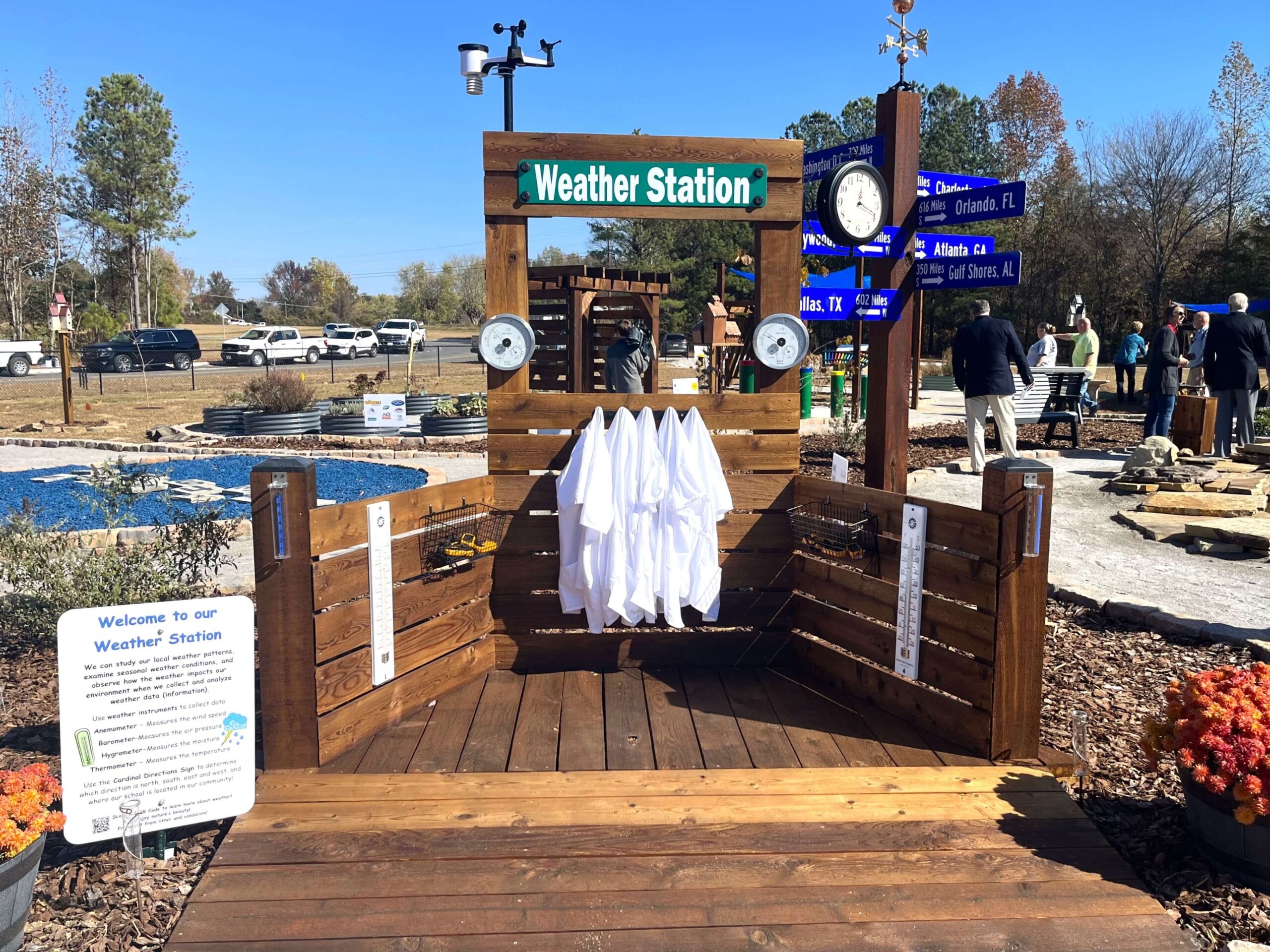 The weather station in the outdoor classroom