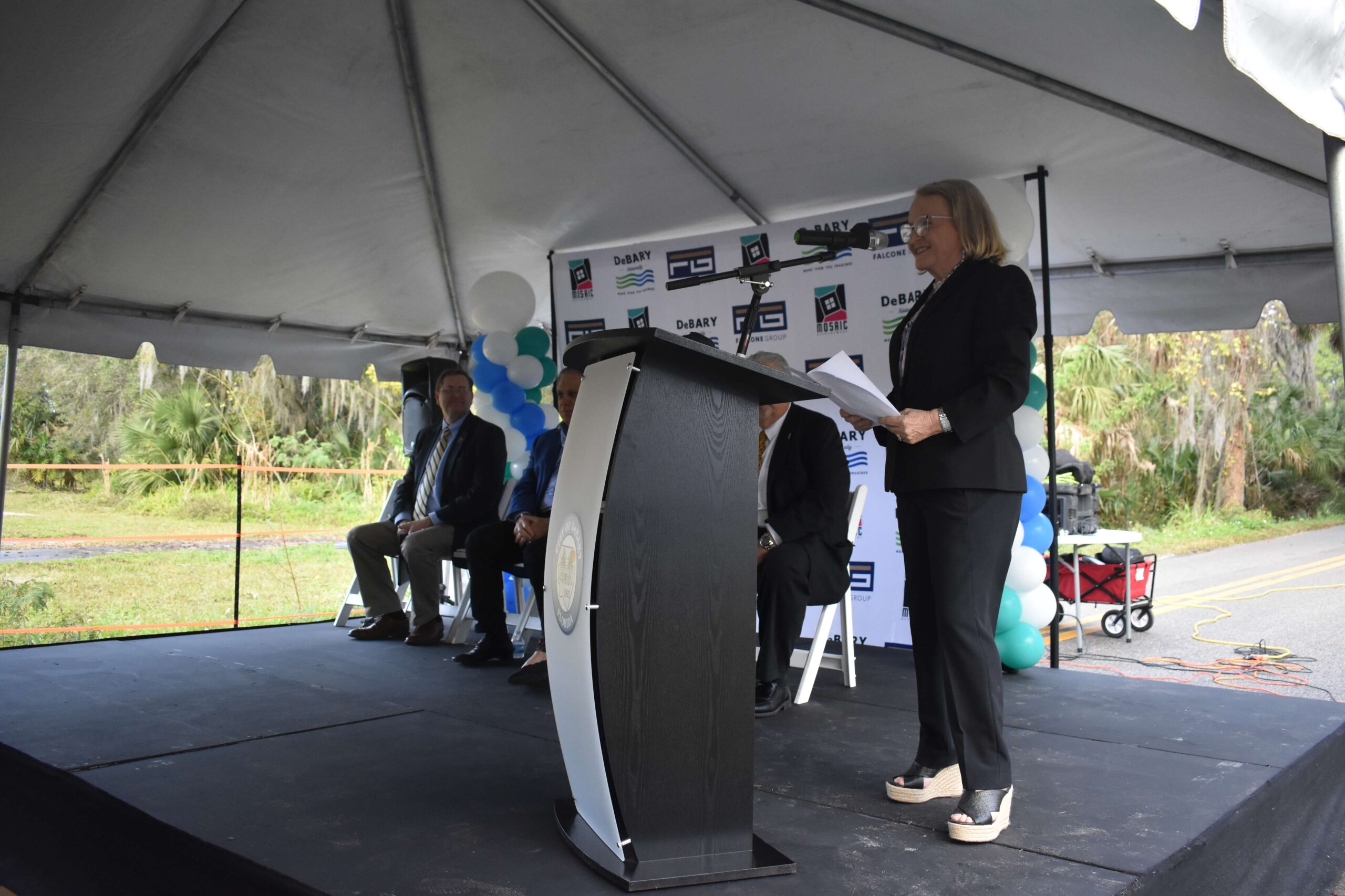 A speaker at DeBary groundbreaking