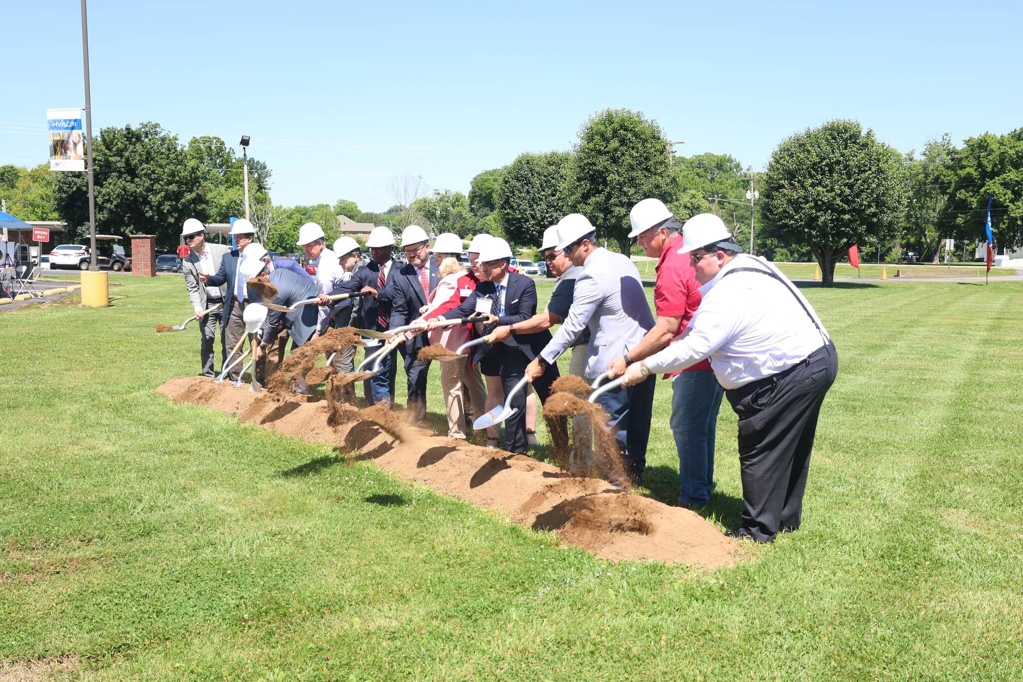 Tennessee College of Applied Technology (TCAT) Pulaski representatives and developers breaking ground. 